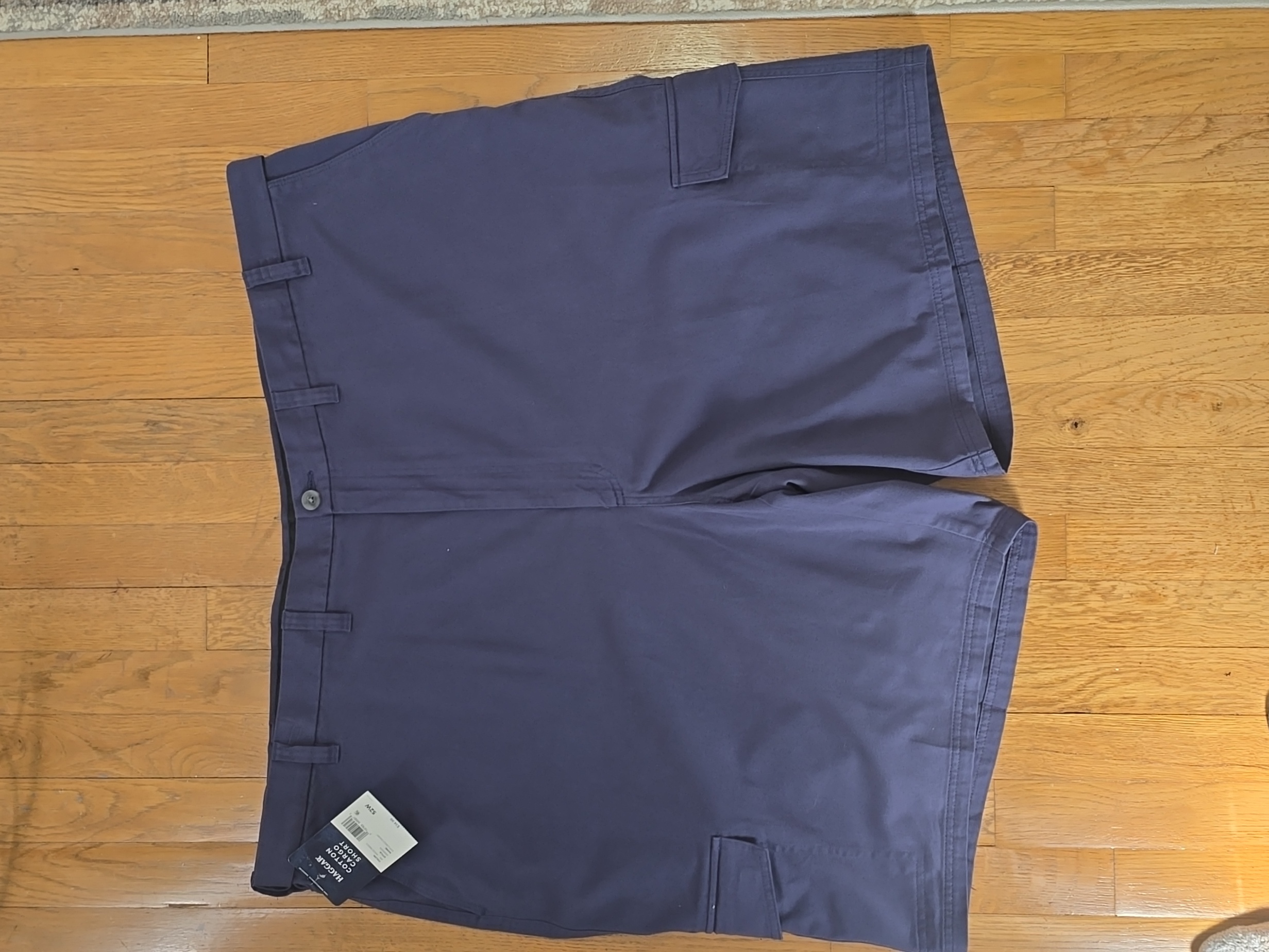 Haggar Brand Mens Big And Tall Blue Cargo Shorts Size 52